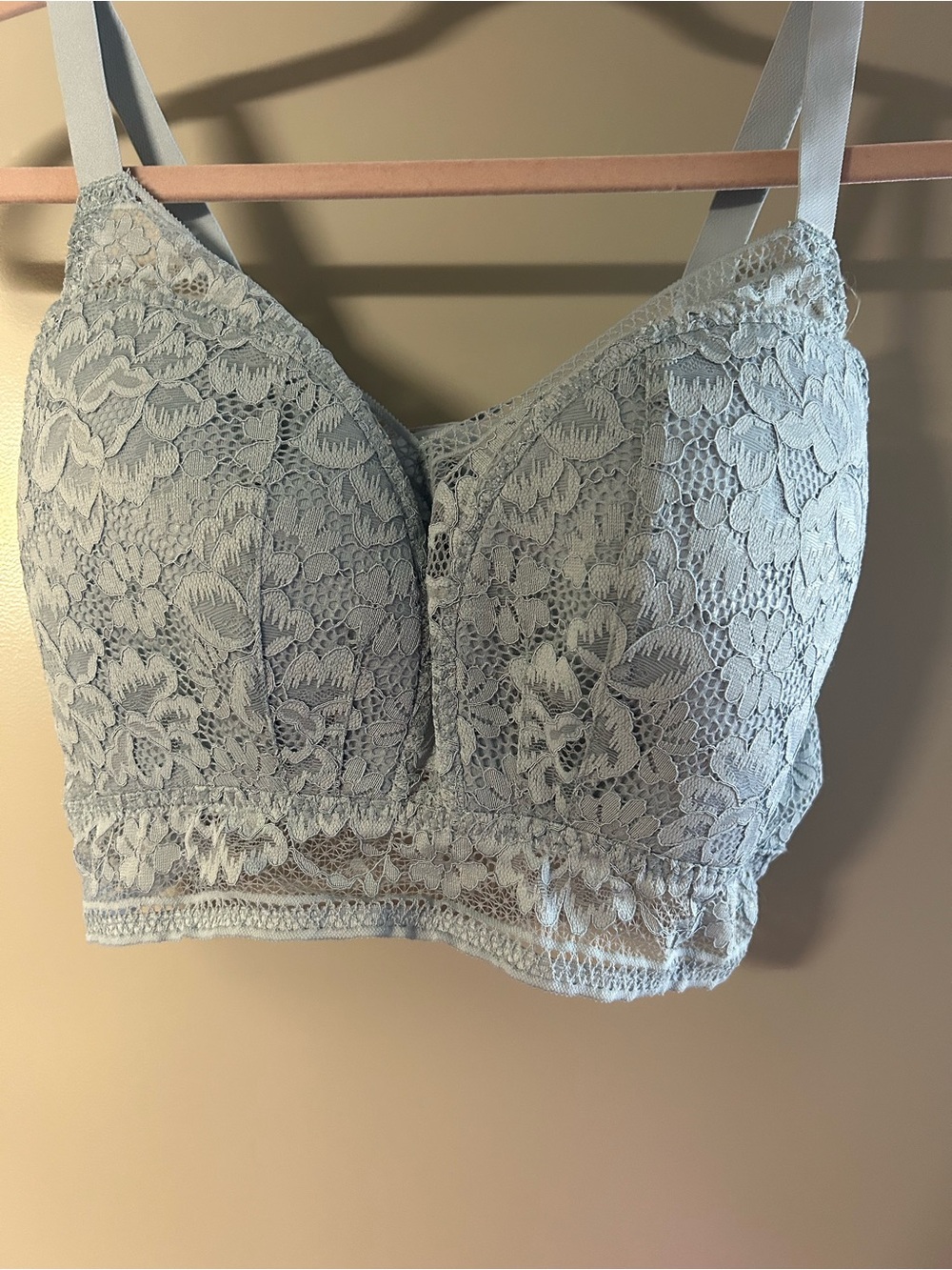 Xhilaration Pale Blue Lace Bralette with Molded Cups